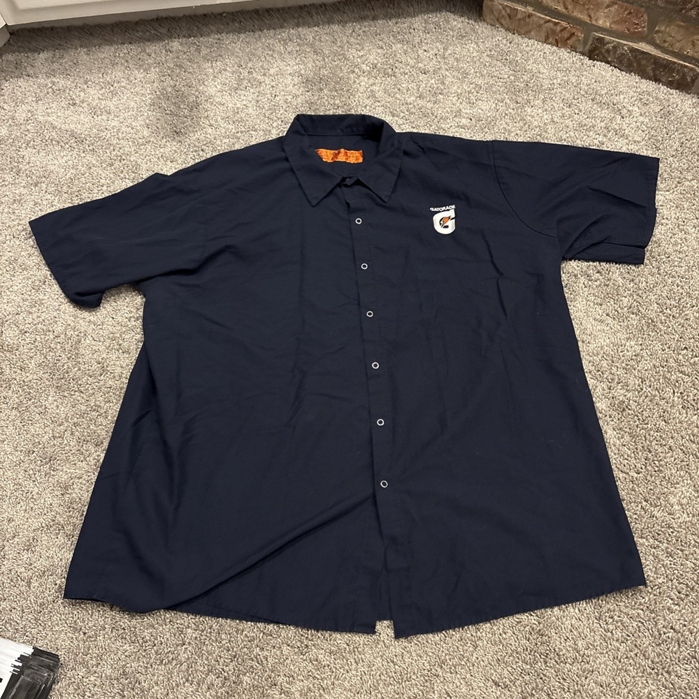 VINTAGE Gatorade Employee Snap Button Shirt Mens 3XL short Sleeve Embroidered